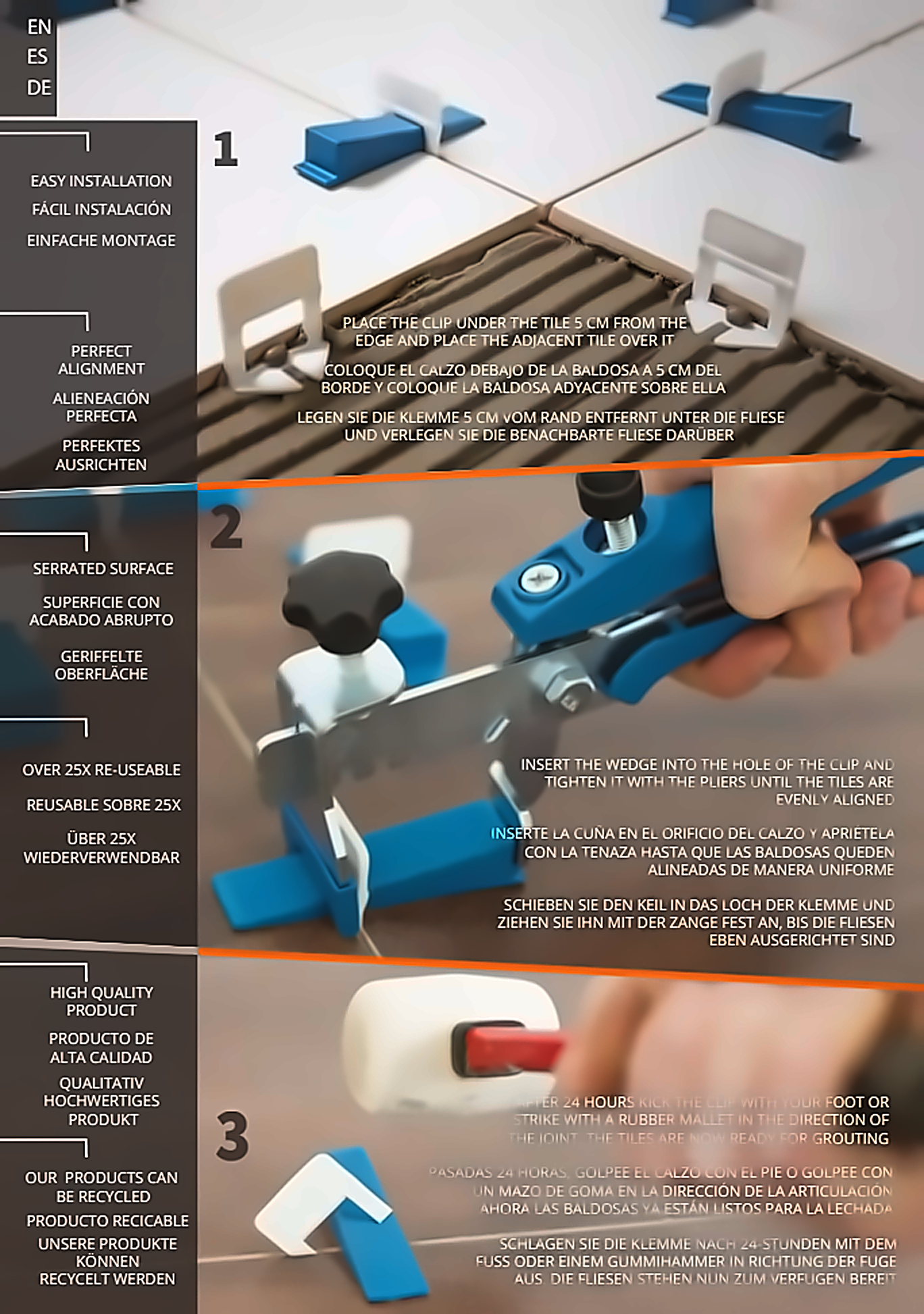 Clips Niveladores XL – Sistema de Nivelación Profesional | Bolsa de 100 unidades