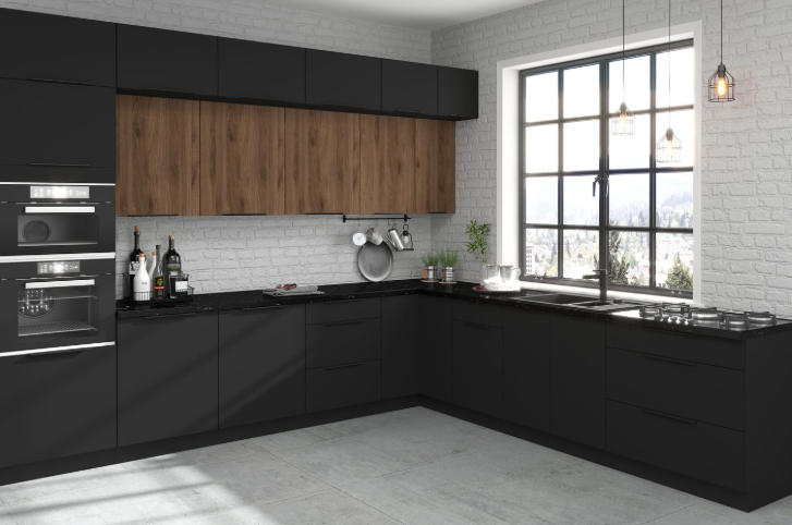 Cocina Daniela – Diseño elegante en negro, cashmere o nogal, personalizable a tu espacio