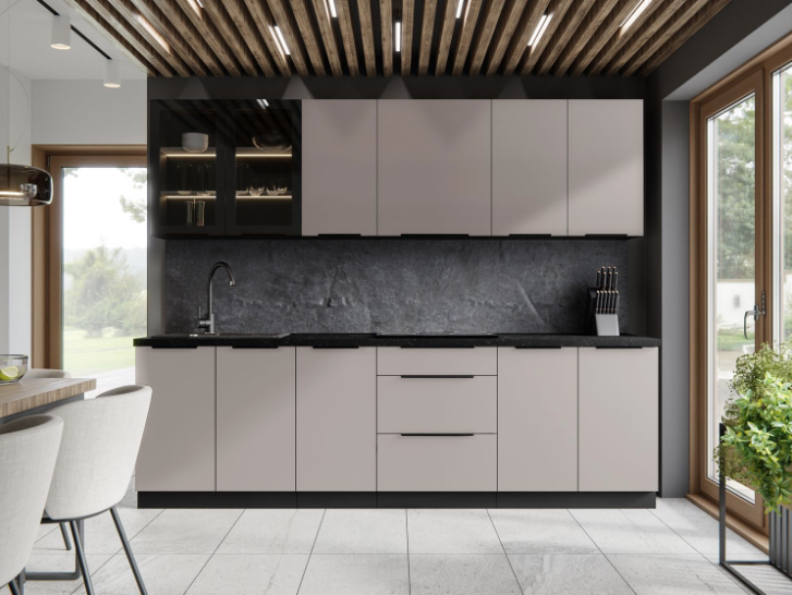 Cocina Daniela – Diseño elegante en negro, cashmere o nogal, personalizable a tu espacio