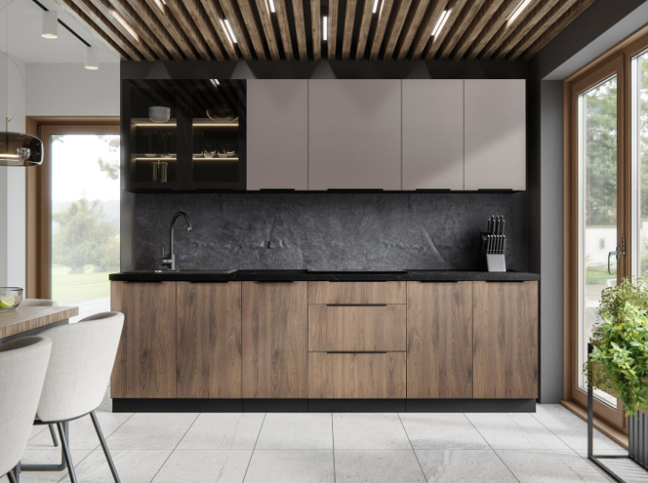 Cocina Daniela – Diseño elegante en negro, cashmere o nogal, personalizable a tu espacio