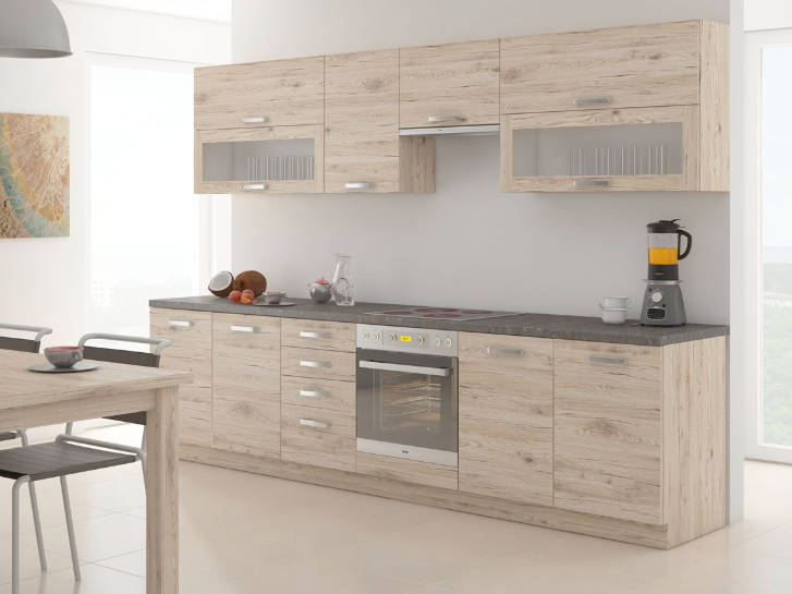 Cocina Estefanía – Diseño en roble claro, personalizable a tu espacio