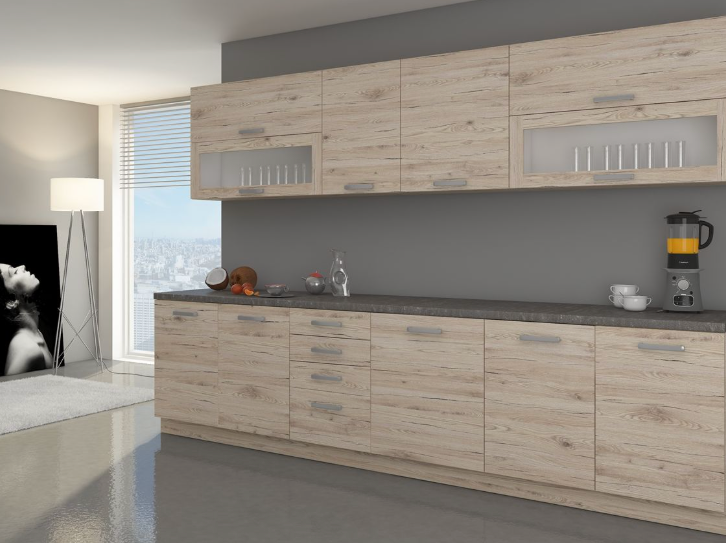 Cocina Estefanía – Diseño en roble claro, personalizable a tu espacio