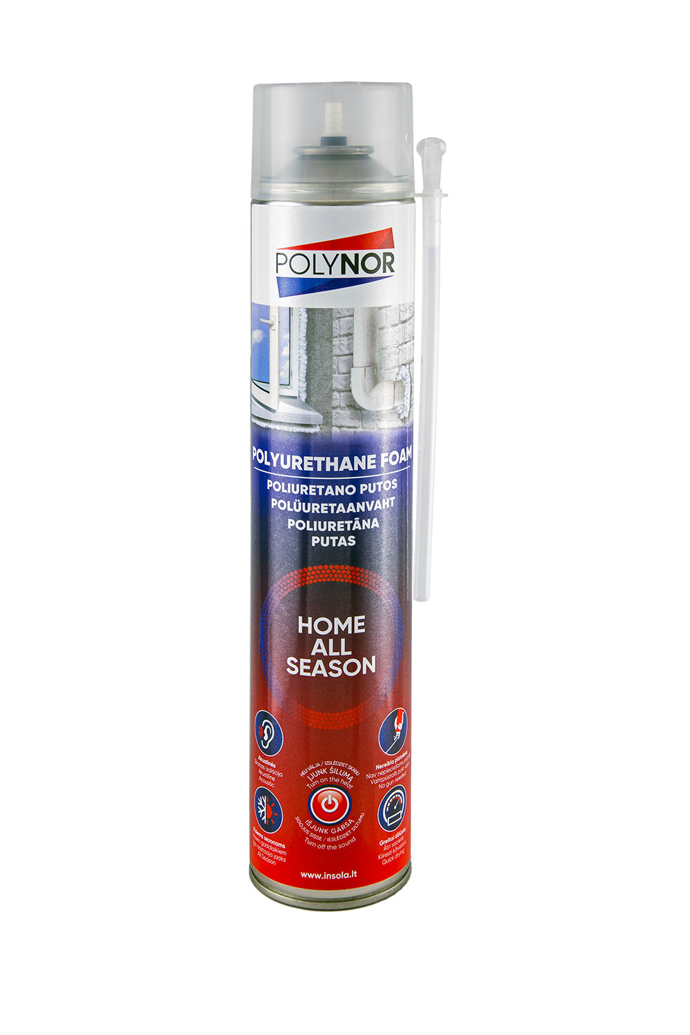 Spray de espuma de poliuretano universal de un solo componente para sellar ventanas, puertas, cavidades, juntas y entradas, además de aislar térmica y acústicamente