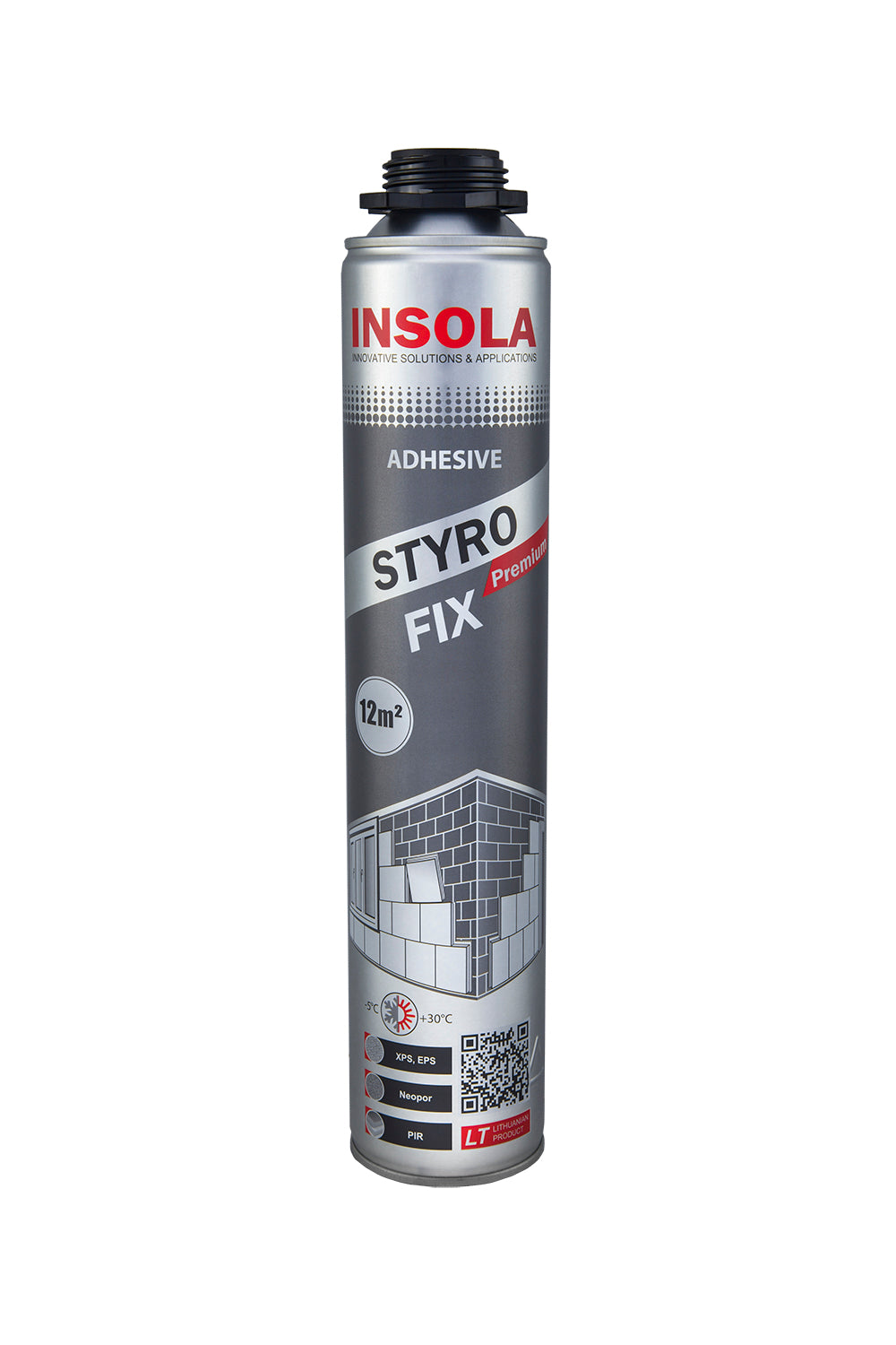 Spray adhesivo para pistola de poliuretano para fijación de paneles aislantes INSOLA Styro Fix Premium