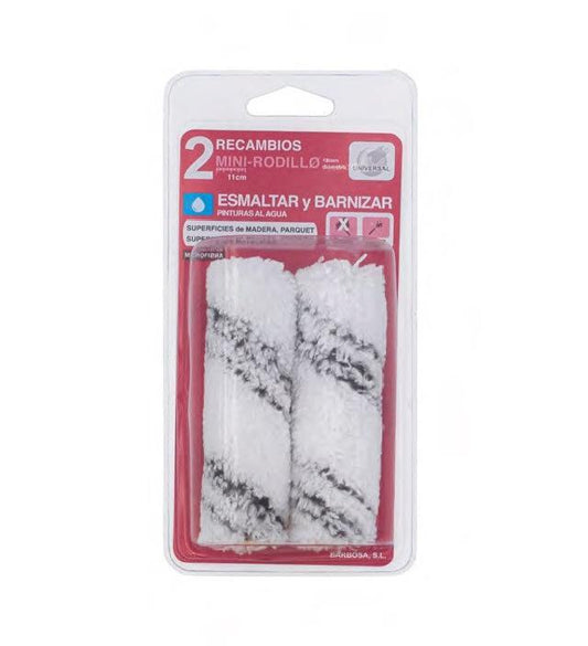 Pack 2 mini rodillosmini recambio microfibrabra 6cm microfibra antigota esmaltar y barnzar aluminio agua