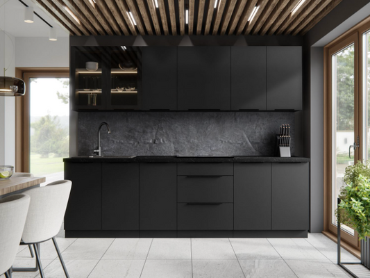 Cocina Daniela – Diseño elegante en negro, cashmere o nogal, personalizable a tu espacio