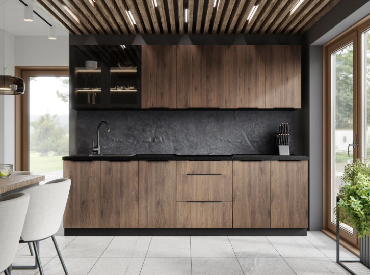 Cocina Daniela – Diseño elegante en negro, cashmere o nogal, personalizable a tu espacio