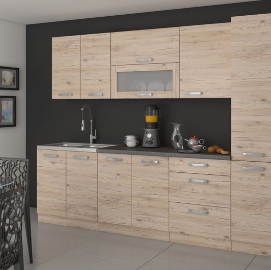Cocina Estefanía – Diseño en roble claro, personalizable a tu espacio