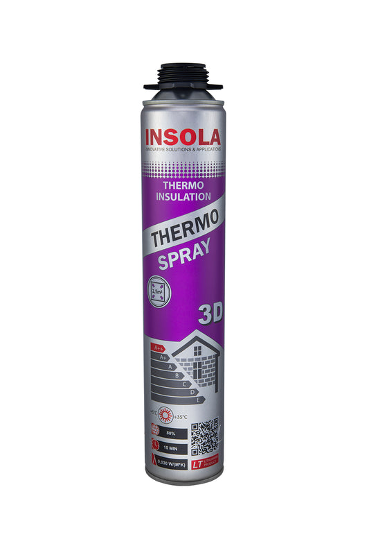 Spray adhesivo de poliuretano para pistola de un solo componente para fijación de paneles aislantes en fachadas, cimentaciones e interiores