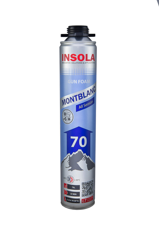 Spray de espuma para pistola de montaje para sellado profesional de ventanas y puertas INSOLA Montblanc Todas las Estaciones