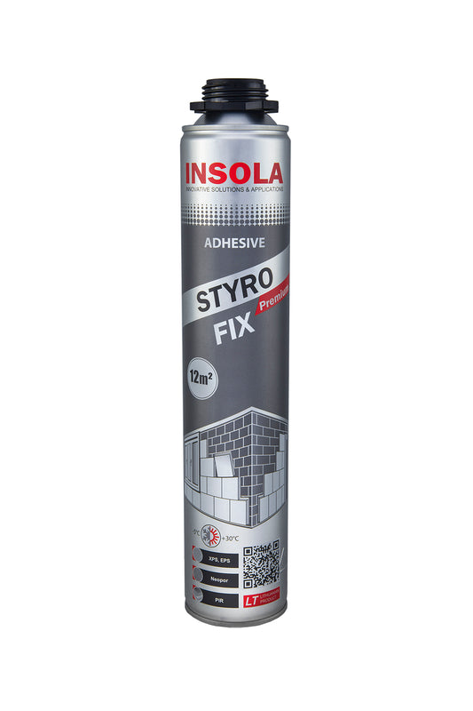 Spray adhesivo para pistola de poliuretano para fijación de paneles aislantes INSOLA Styro Fix Premium