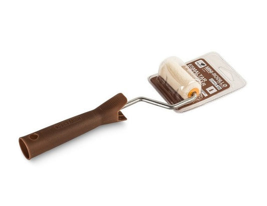 Mini rodillo velourour 6cm+velour especial barnices y disolventes + varilla esmaltar-barnizar aluminio disolvente