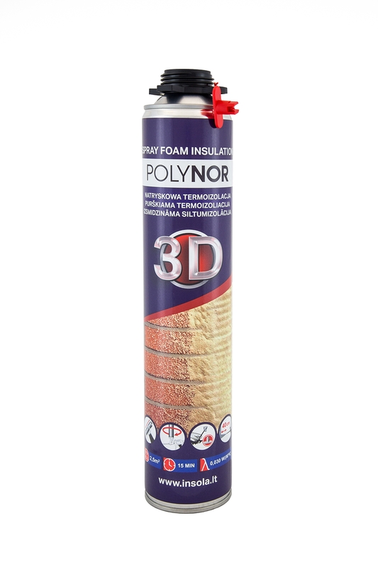 Spray de Aislamiento Térmico POLIURETANO Expansivo - POLYNOR 3D – Aplicación Precisa en Zonas de Difícil Acceso